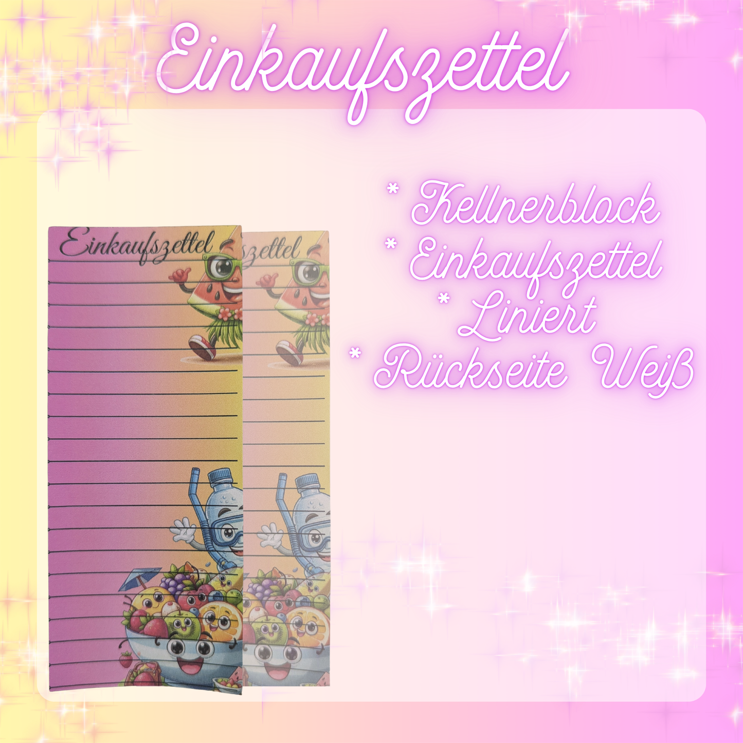 Einkaufszettel- Kellnerblock
