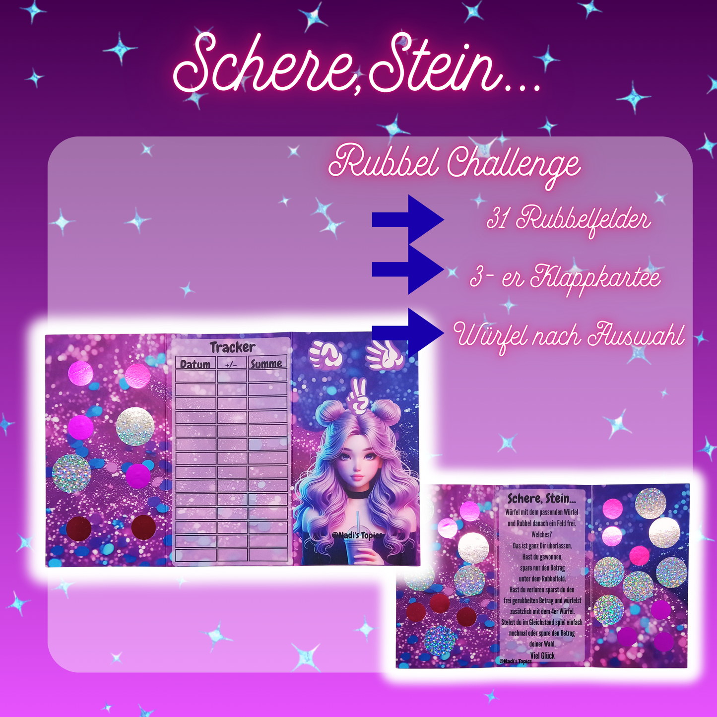 Klappkarte Schere,Stein