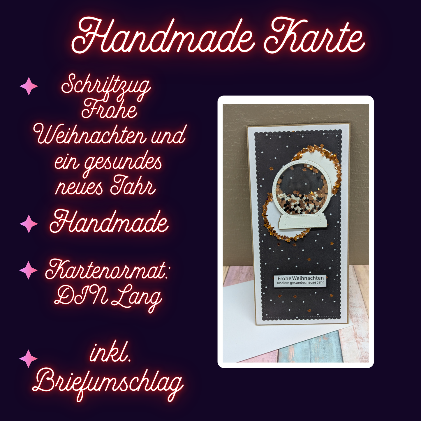 Shaker-Karte, Frohe Weihnachten und ein gesundes neues Jahr