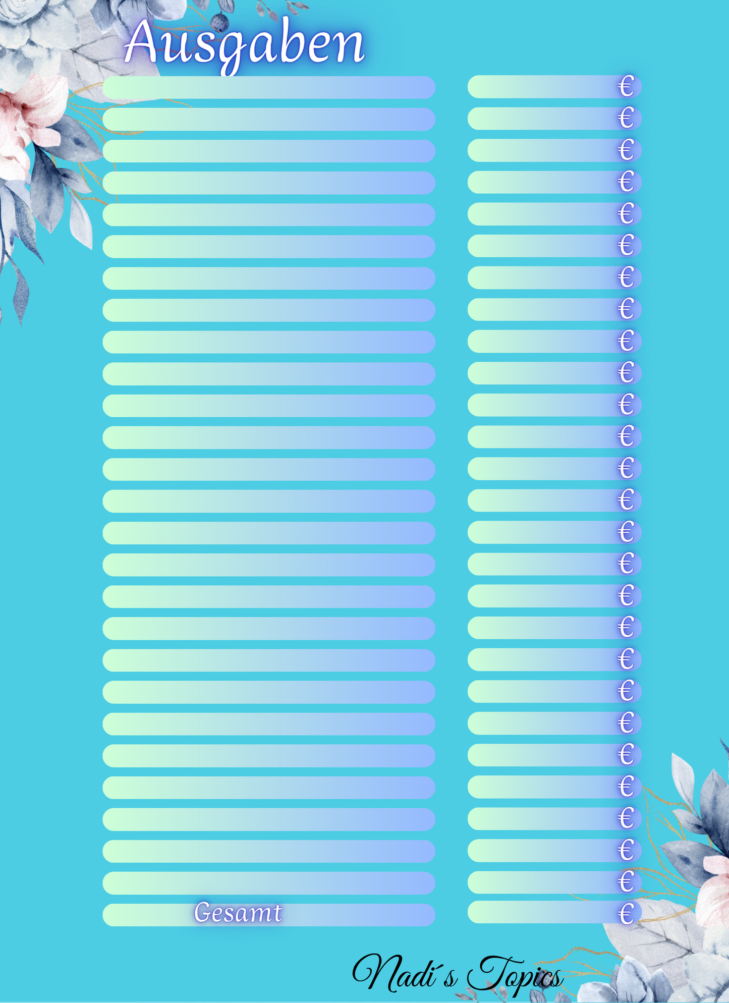 Budget Planer 2026, Blau - Digital