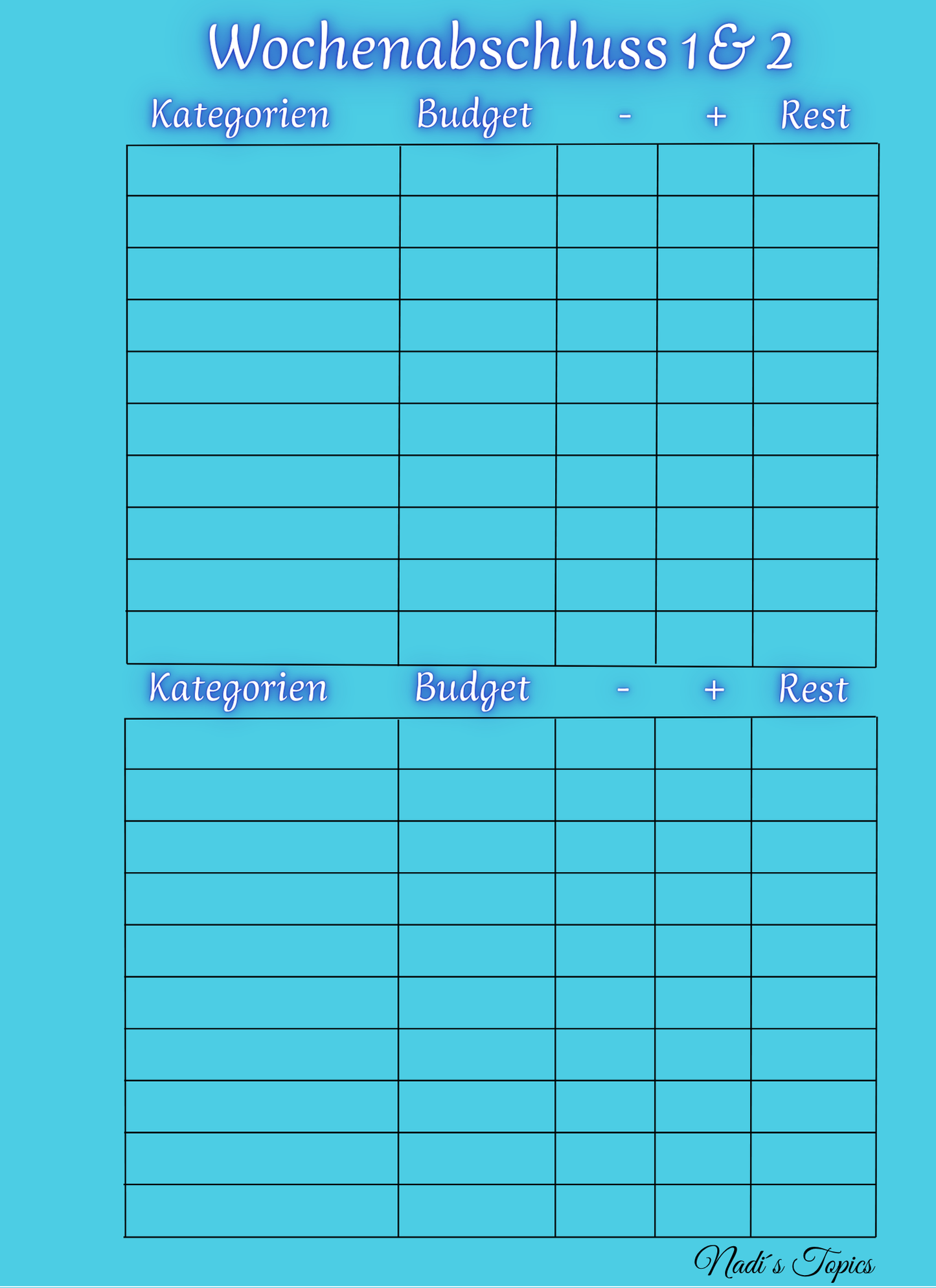 Budget Planer 2026, Blau - Digital