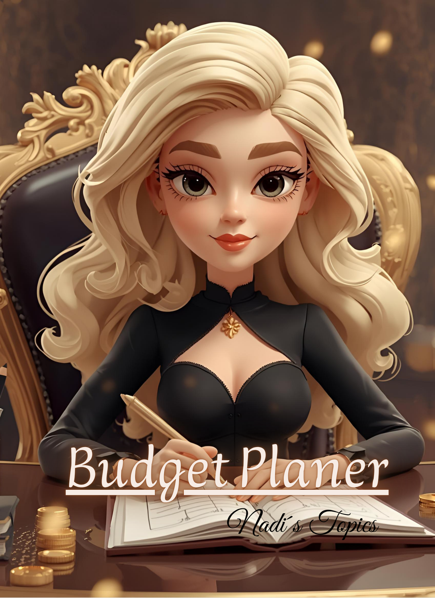 Budget Planer 2026 Schwarz, Gold -Digital