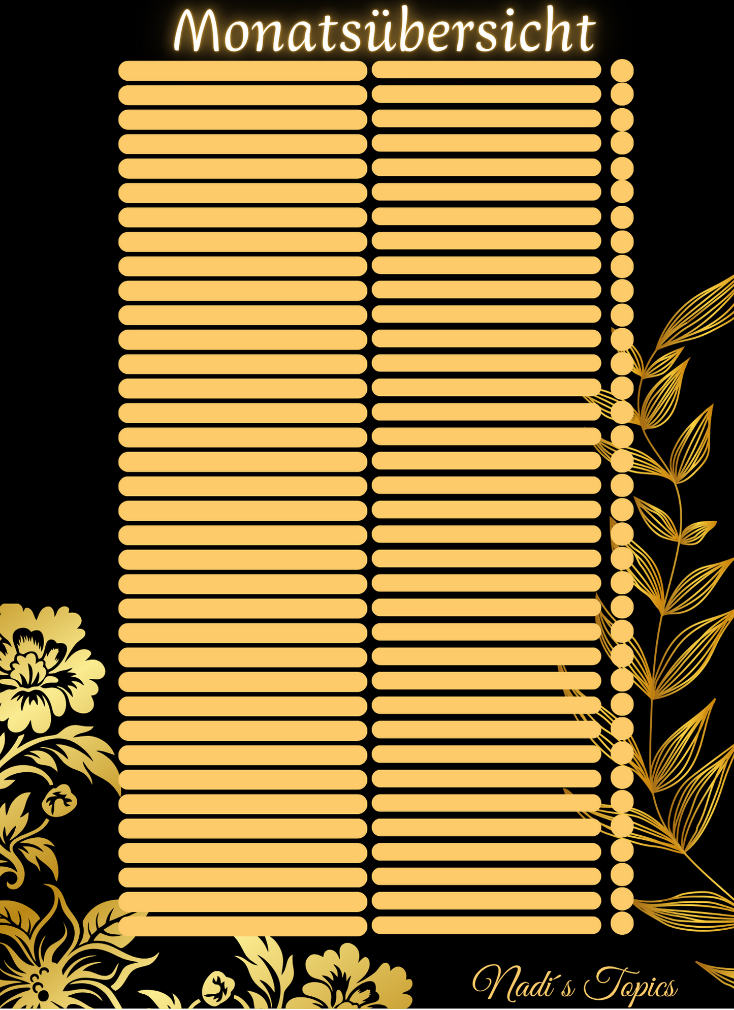 Budget Planer 2026 Schwarz, Gold -Digital