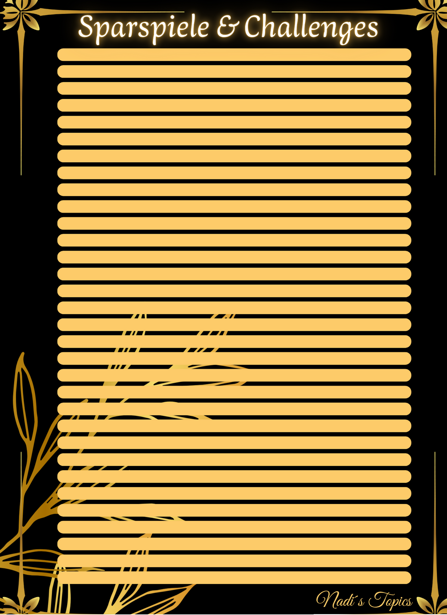 Budget Planer 2026 Schwarz, Gold -Digital