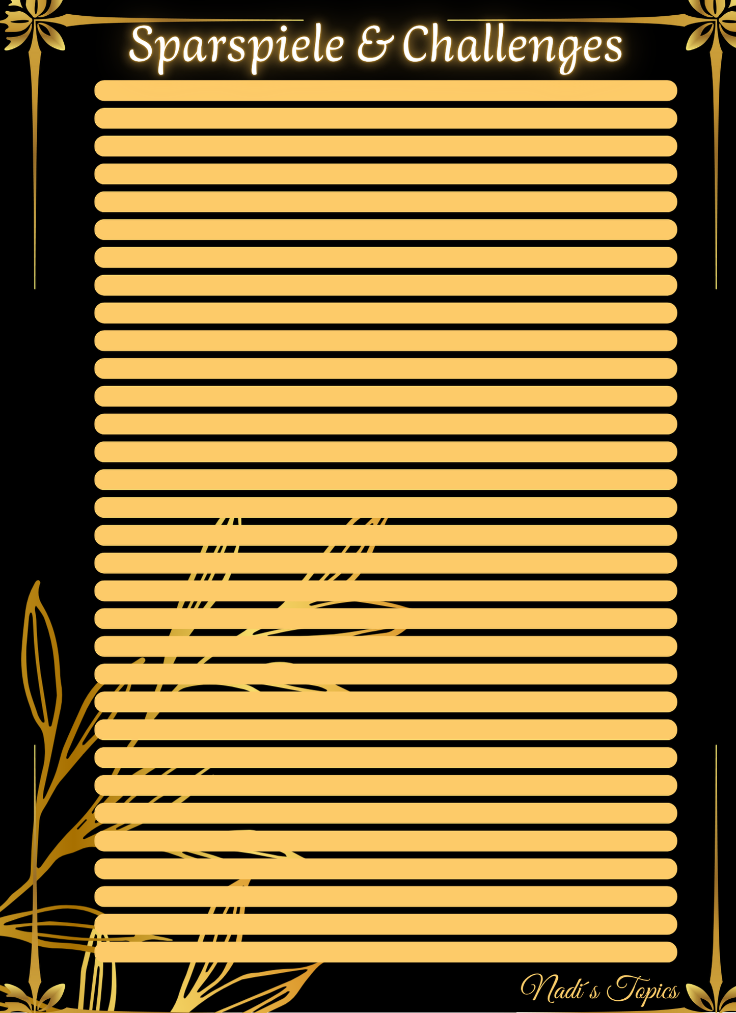 Budget Planer 2026 Schwarz, Gold -Digital