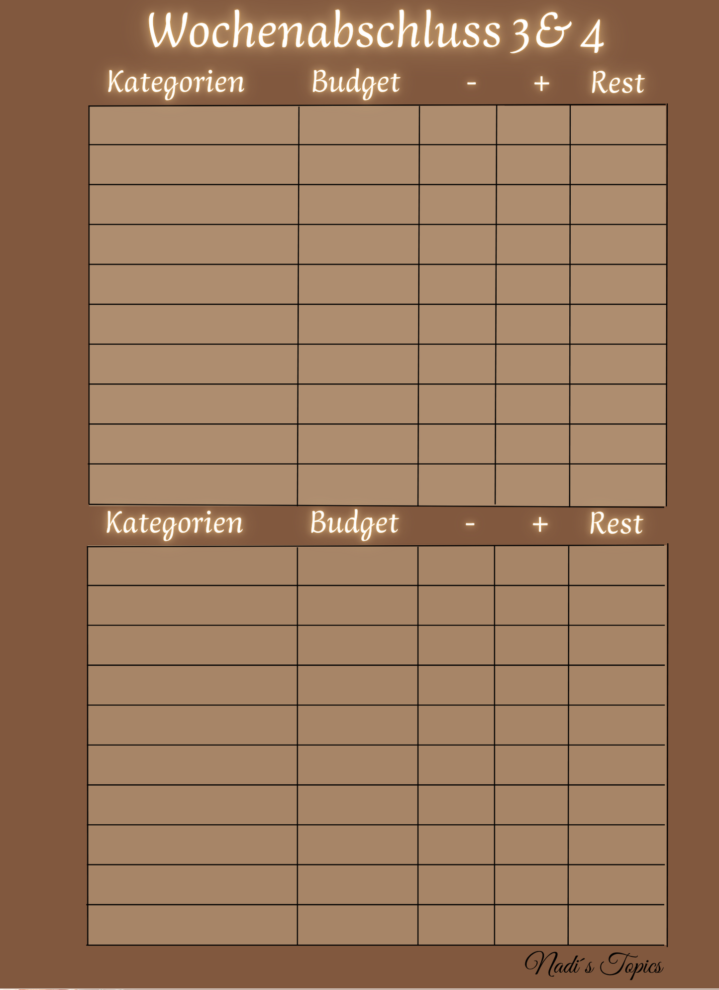Budget Planer 2026 - Creme, Braun