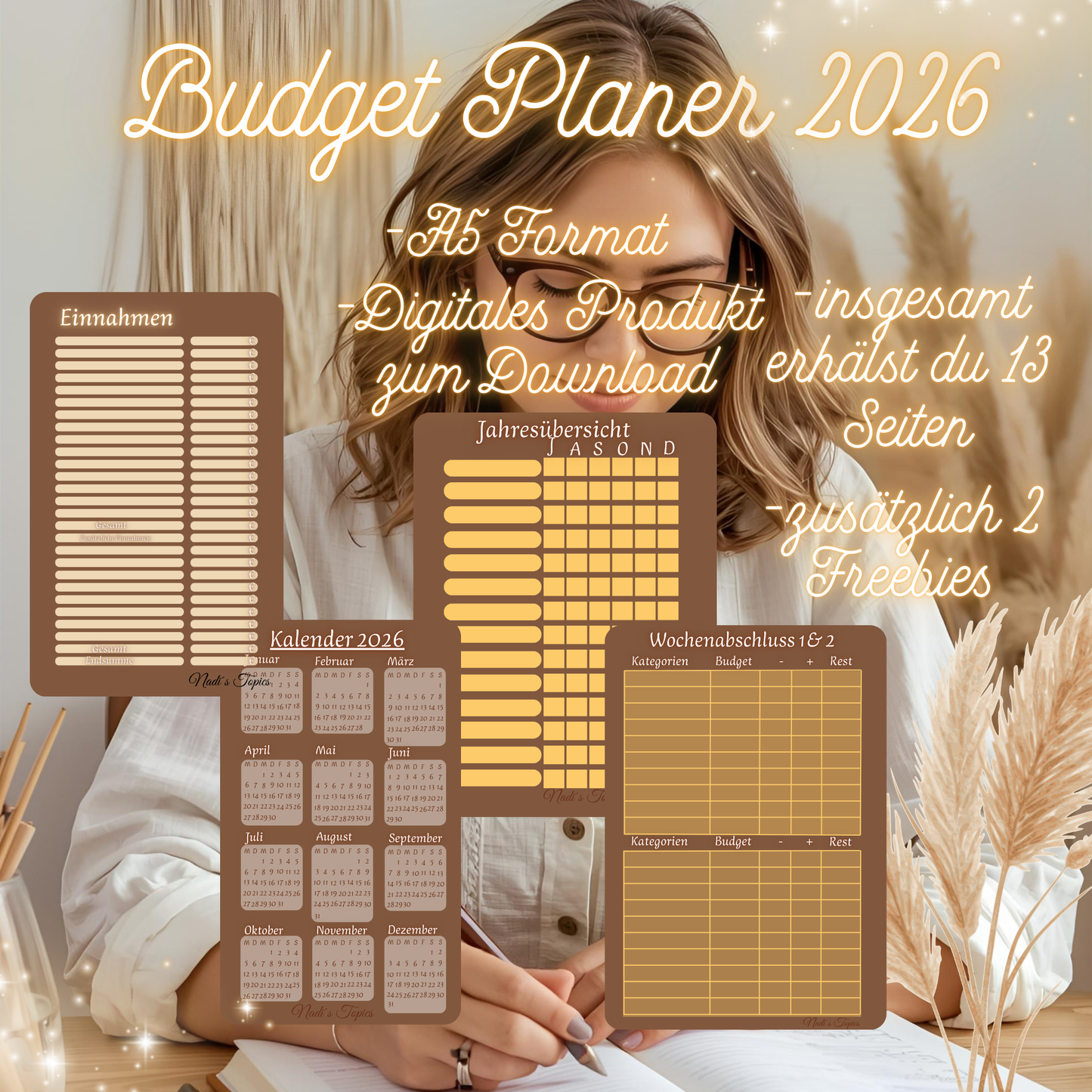 Budget Planer 2026 - Creme, Braun