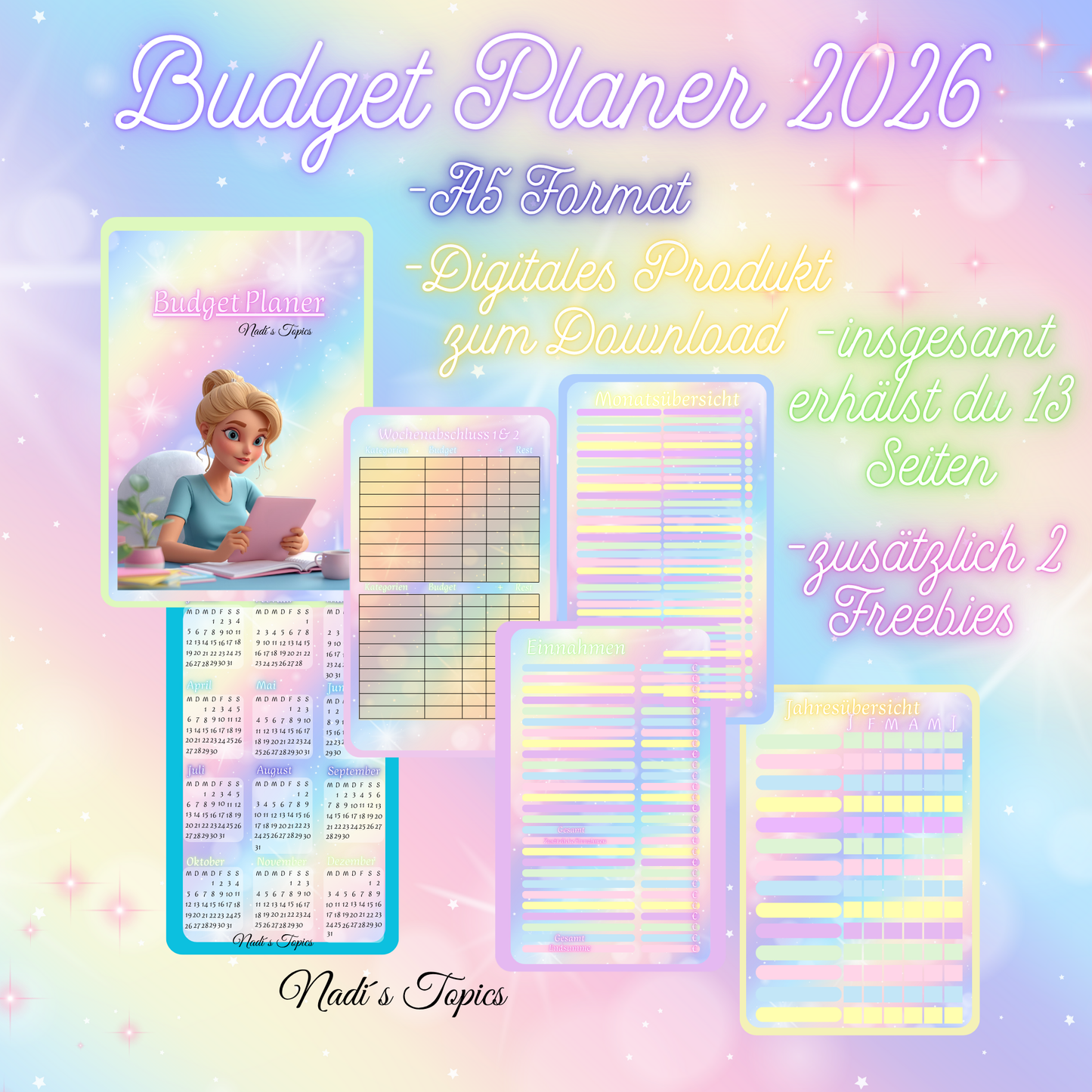 Budget Planer 2026- Pastell