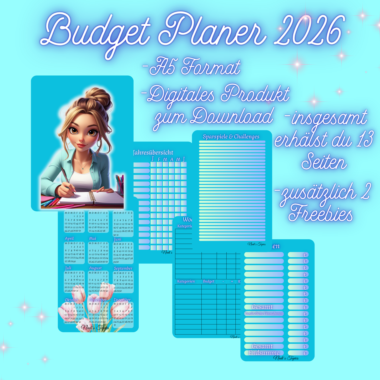 Budget Planer 2026, Blau - Digital