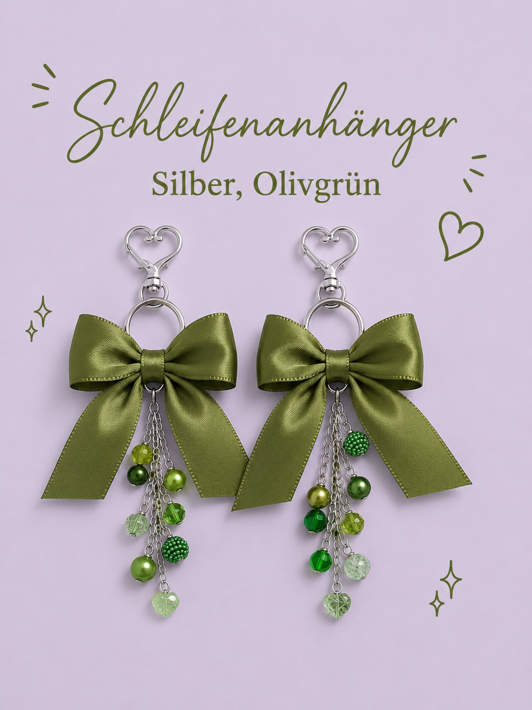 Anhänger- Silber, Olivegrün
