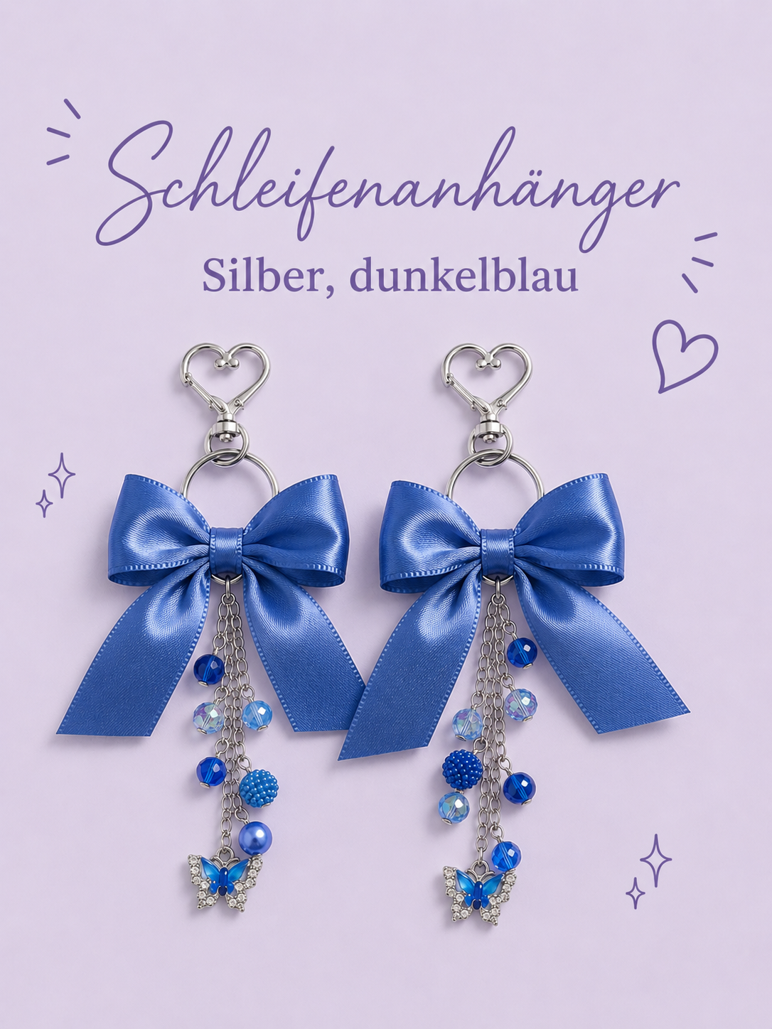 Anhänger- Silber, Dunkel blau